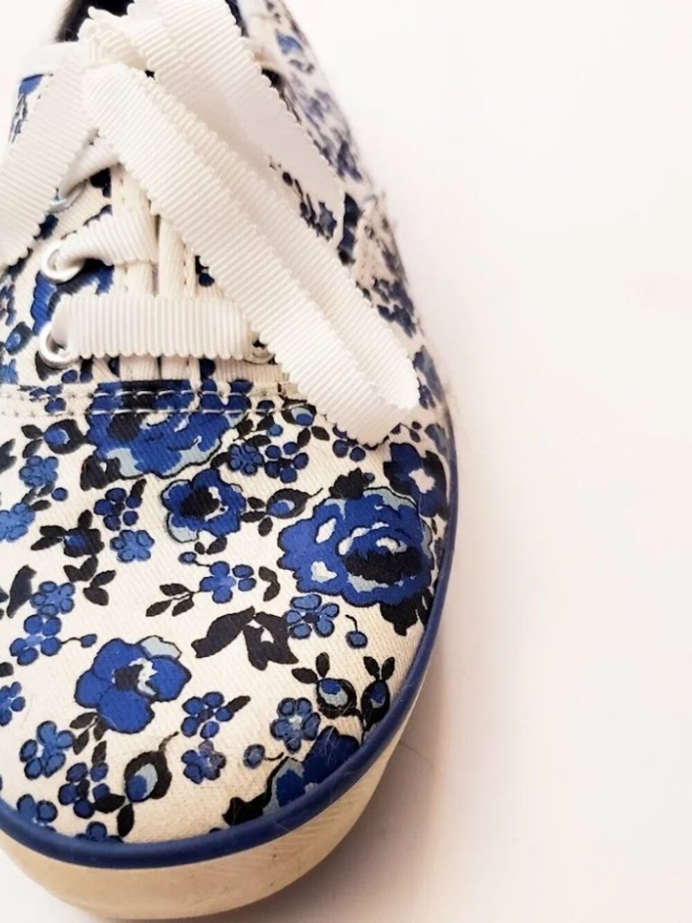 Keds Blue and White Floral Champion Sneakers - Picture 8 of 10